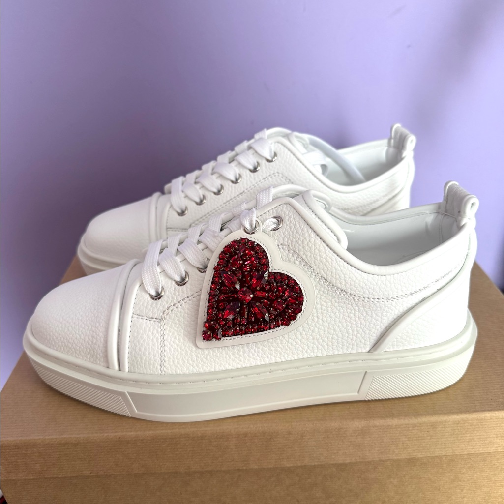 Christian Louboutin Crystal Heart Low Top Sneakers I Love Adolone Junior